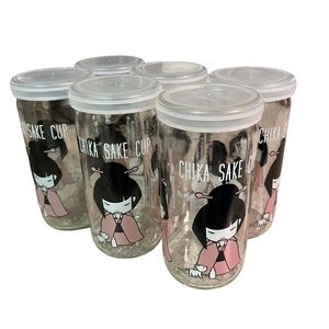 Set of 6 Chica Sake Cups with Lids